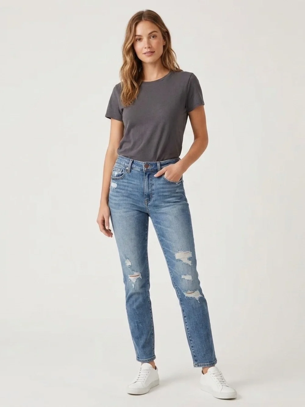 Abercrombie & Fitch Womens Blue Denim Simone High Rise Ankle Jeans Size 27/4R